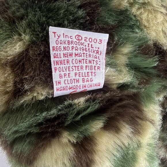 TY Hero the Camouflaged Bear Beanie Buddy US Flag Patriotic Stuffed Animal Toy - Picture 9 of 9